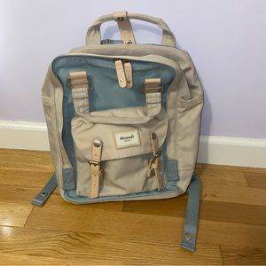 SOLD Himawari Blue and Creme Laptop Backpack